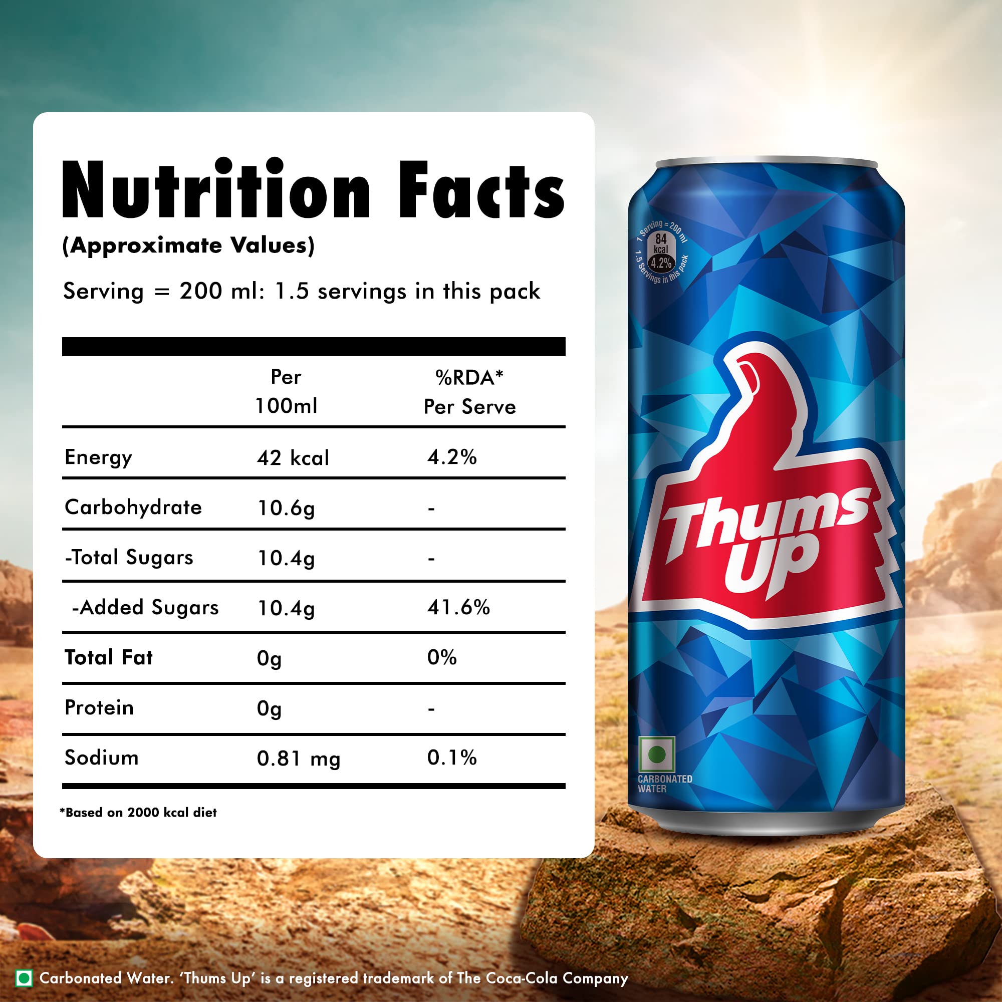 Thums Up Soft Drink Can, 180 ml – view 3