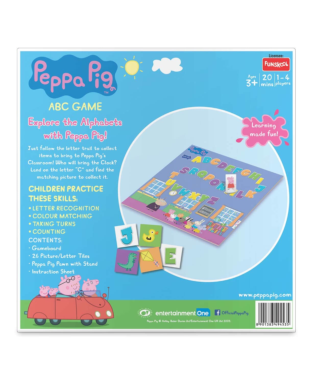 Funskool Games for Adult Peppa Pig - ABC Game, Educational Game, Counting, Letter Recognition and Matching Skills, 1-4 Players, 3 and Above – view 3