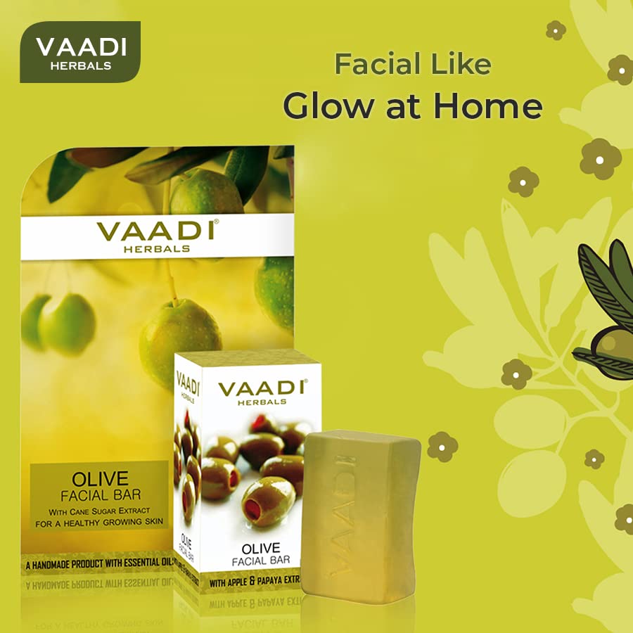 Vaadi Herbals Value Olive Facial Bars with Cane Sugar Extract, 25gm x 4 – view 4