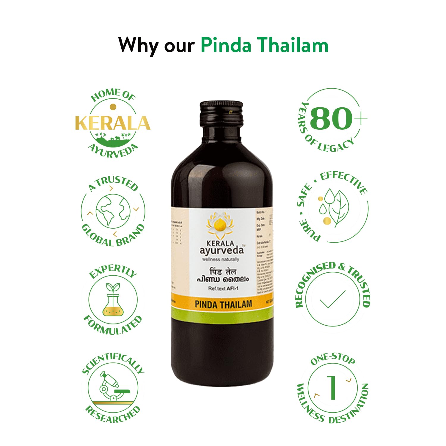 Kerala Ayurveda Pinda Thailam 450 Ml – view 6