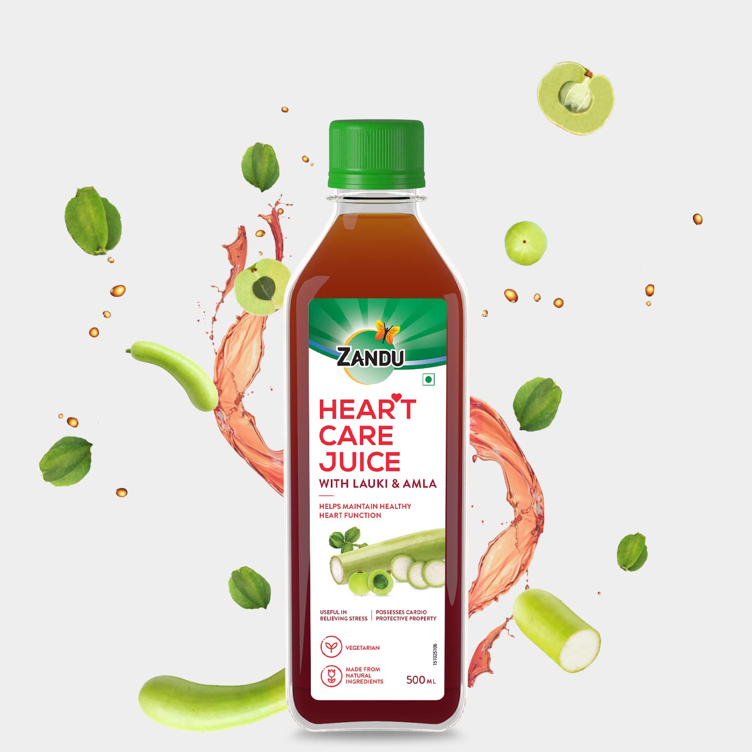 Zandu Heart Care Juice herbal liquid bottle pack shot