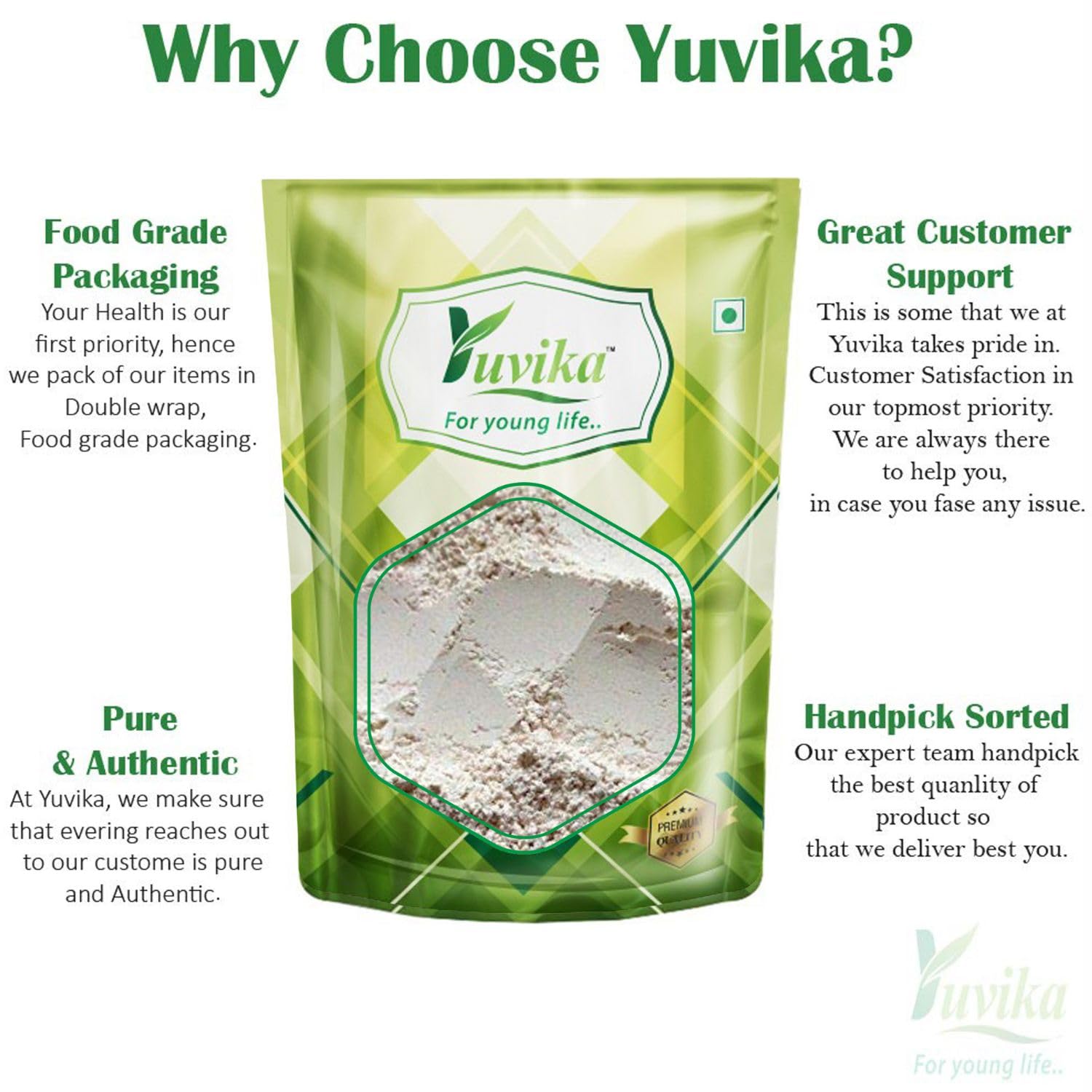 Yuvika Safeda Kashgari Powder - Barytes Powder - Zinc Oxide 100 Grams – view 3