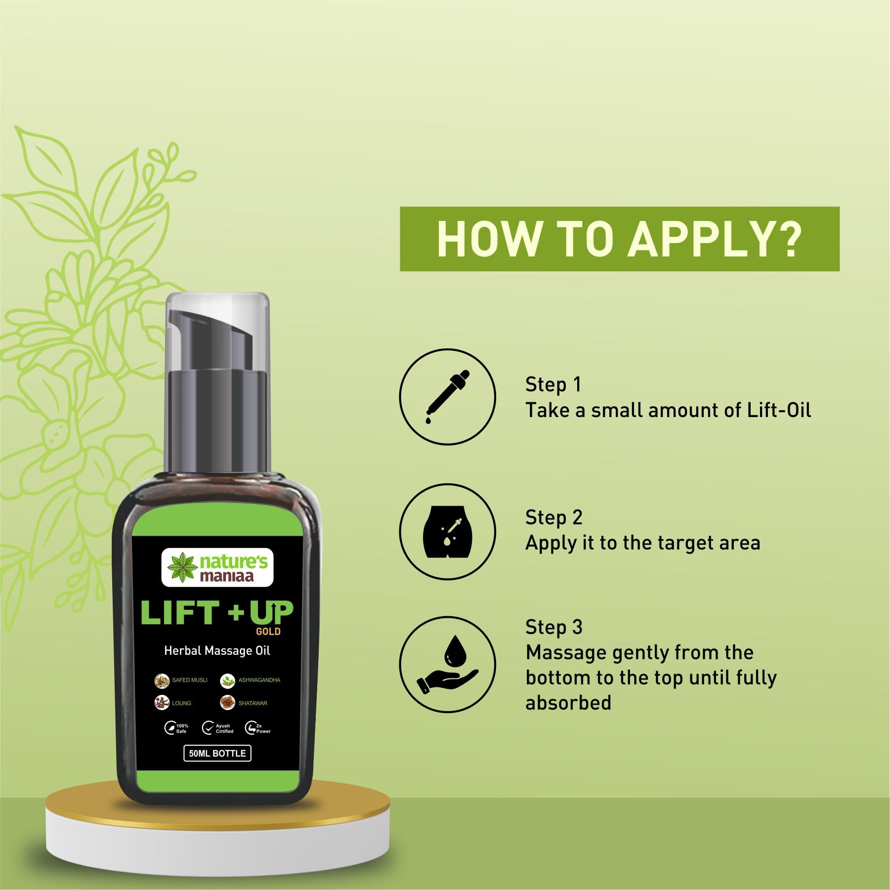 Nature's Maniaa Extra Lift-Up Massage Oil for Men - 50ml – view 4