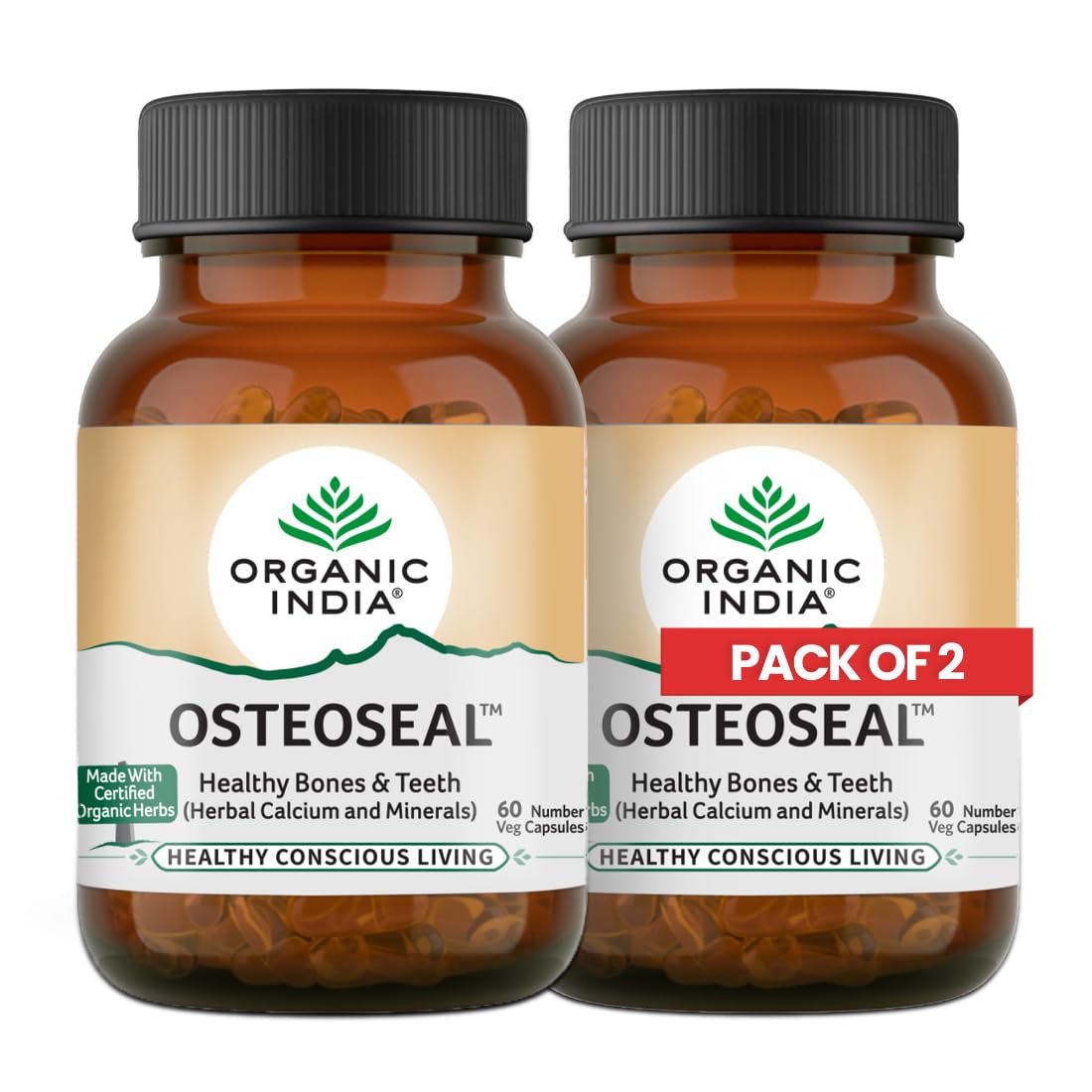 Organic India Osteoseal bone support capsules 60 veg caps twin pack