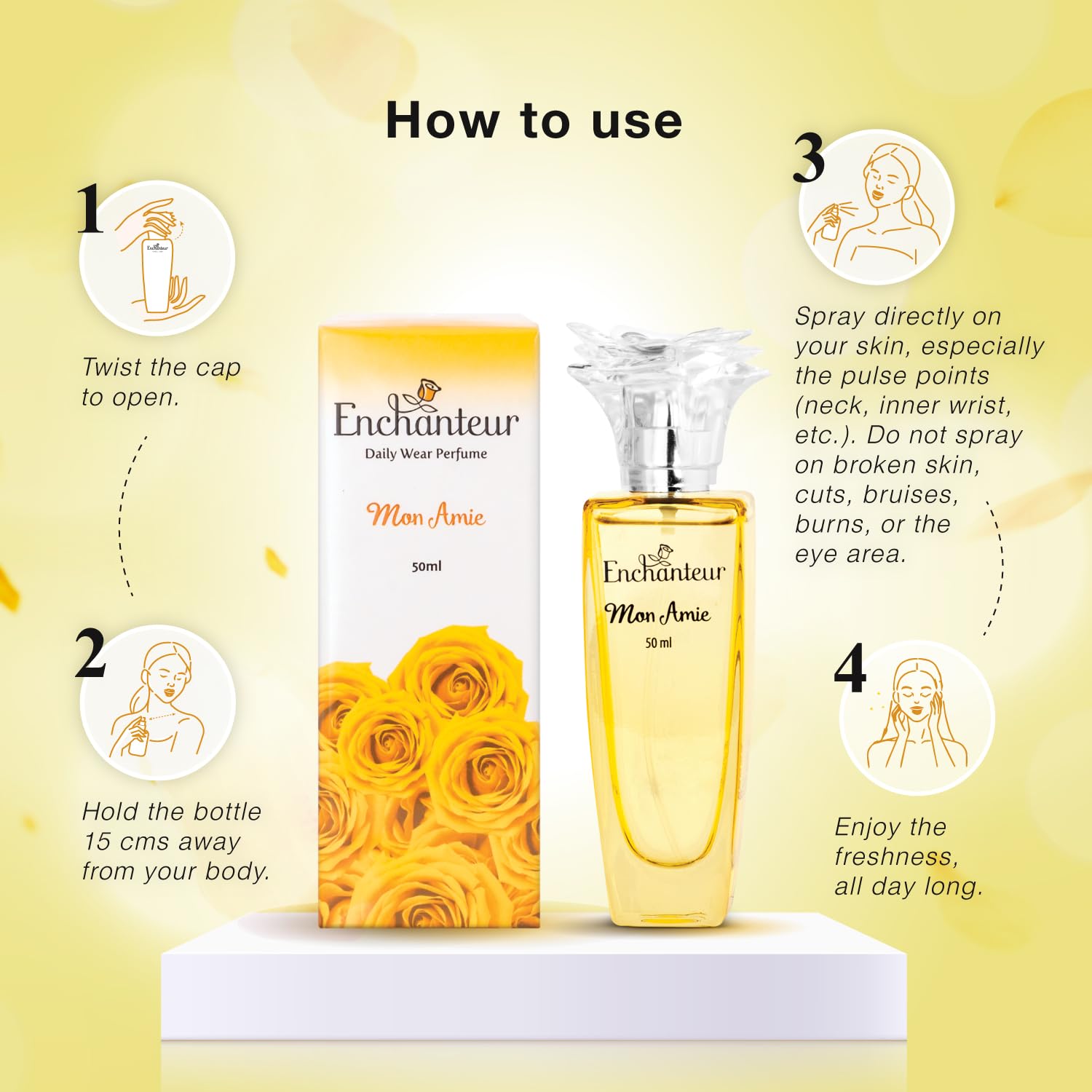 Enchanteur Mon Amie Liquid Lemon Perfume For Women, 50Ml – view 5