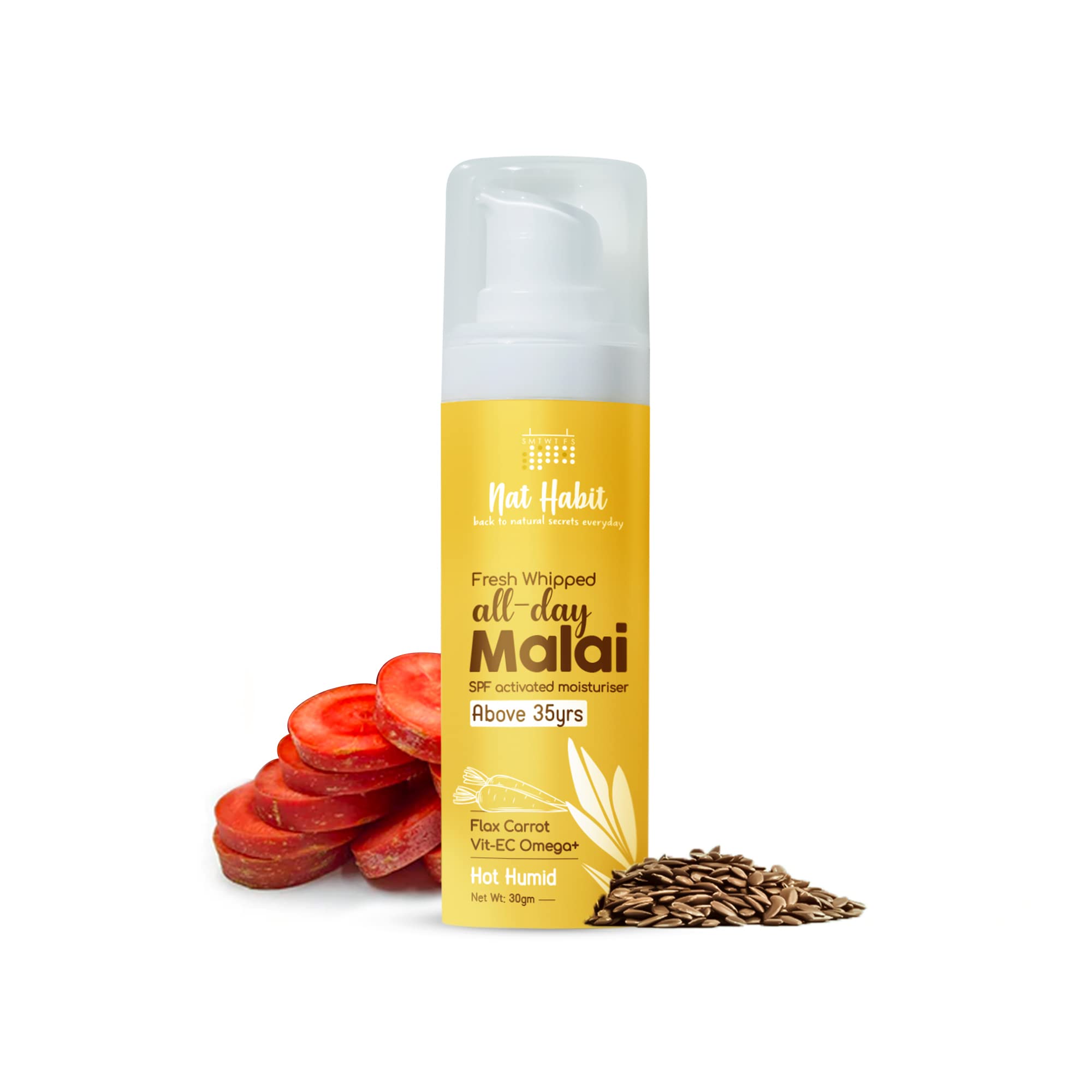 Nat Habit face malai cream bottle for hot humid weather