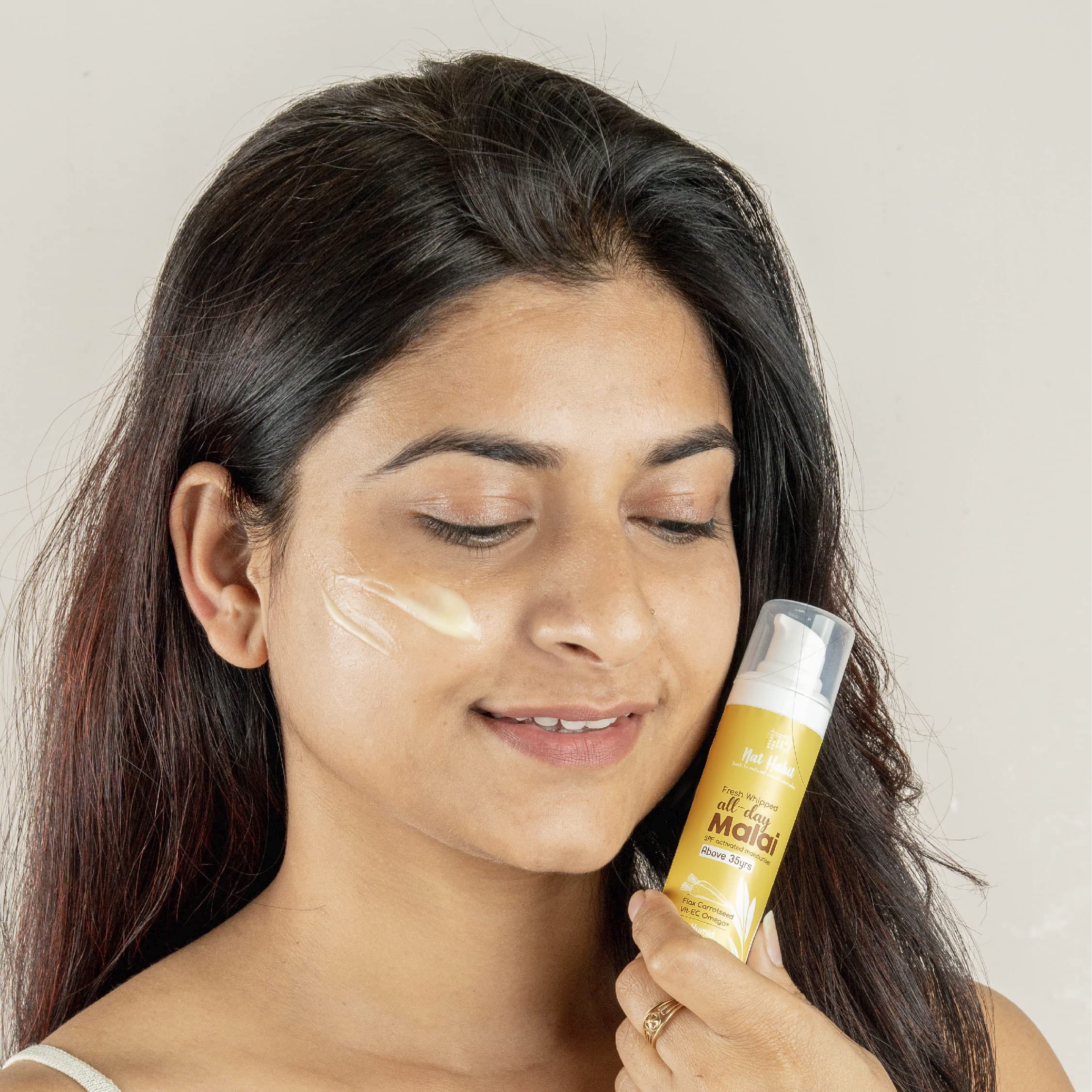 Nat Habit All Day Face Cream Fresh Whipped Flax Carrot Face Malai With Vitamins E, C & Omega+ For Hot Humid Weather Face Moisturization & Sun Protection (Ages 35+) - 30g – view 9
