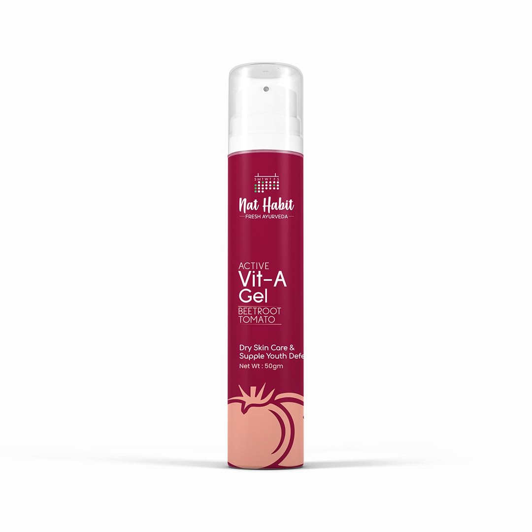 Front view of Nat Habit Beetroot Tomato Vit-A face gel bottle