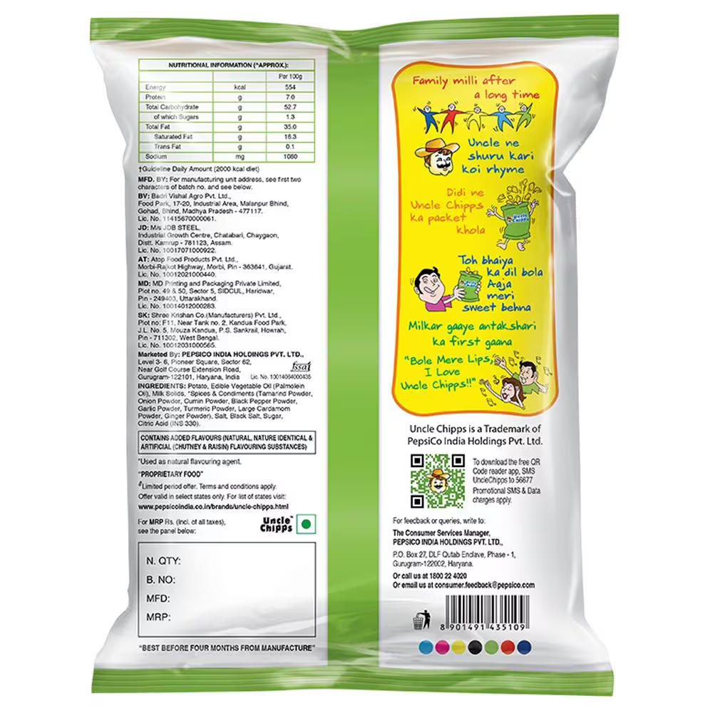 Uncle chipps Potato Chips - Spicy Treat Flavour, 50 g – view 2