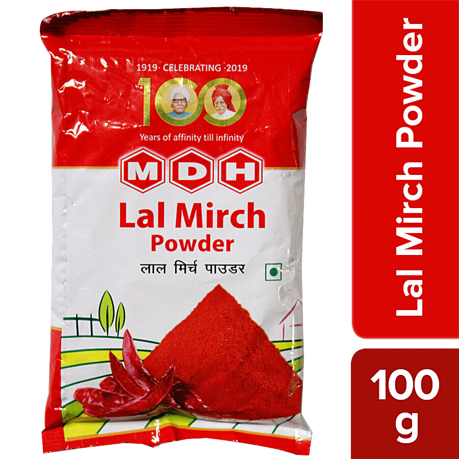 Front view of MDH Lal Mirch Powder 100 g pouch