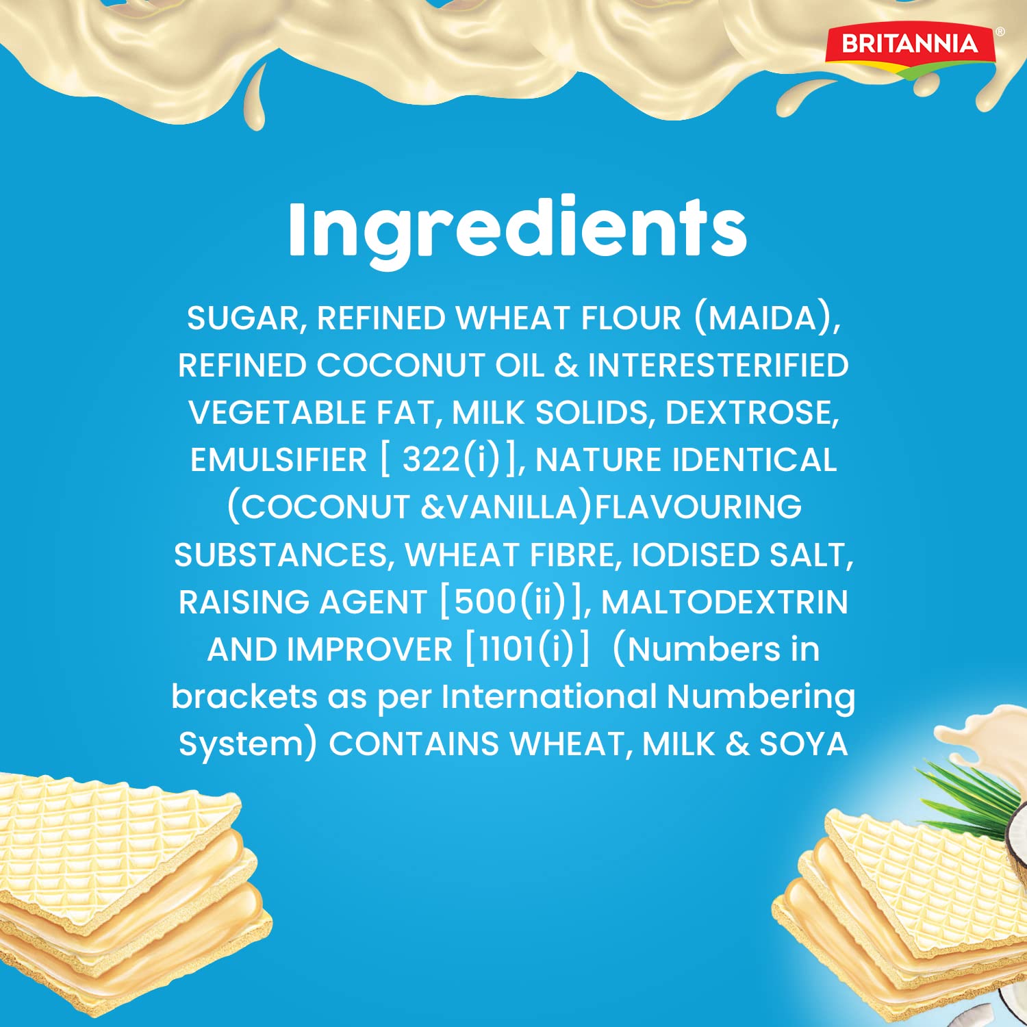 Britannia Treat Crème Wafers Coconut, 55g or 60g, Cream – view 4