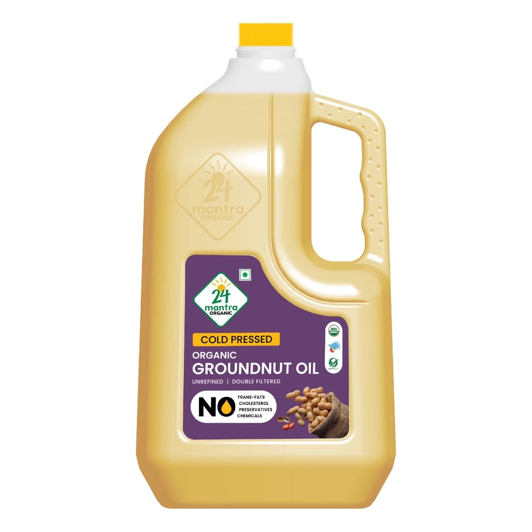 24 Mantra organic groundnut oil bottle for cooking and frying
