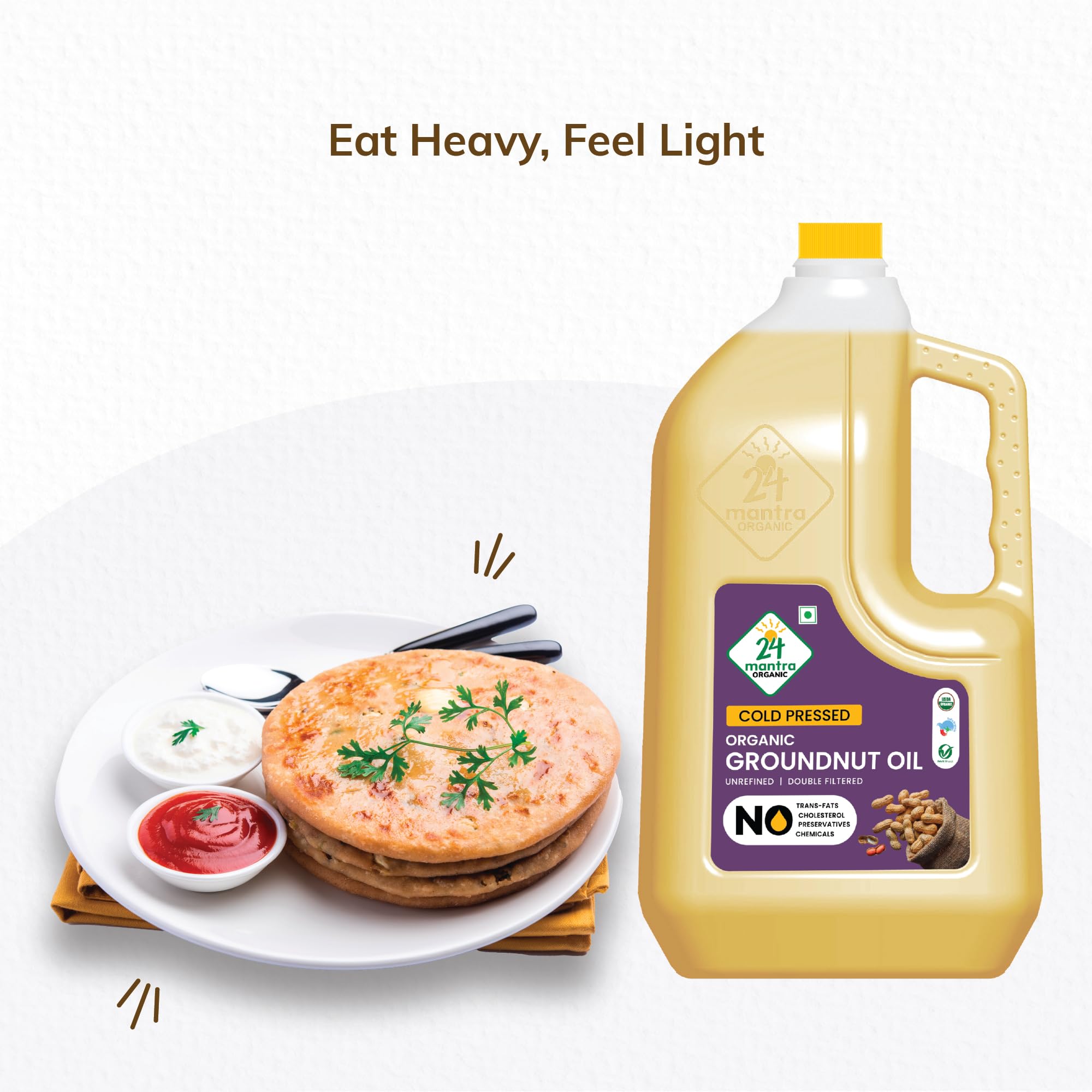 24 Mantra Cold Pressed Groundnut Oil, 5 Litres - 100% Organic, Pure & Chemical-Free – view 7