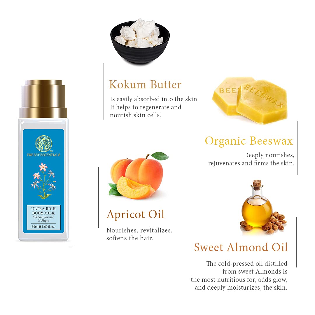 Forest Essentials Travel Size Ultra-Rich Body Milk Jasmine & Mogra – view 4