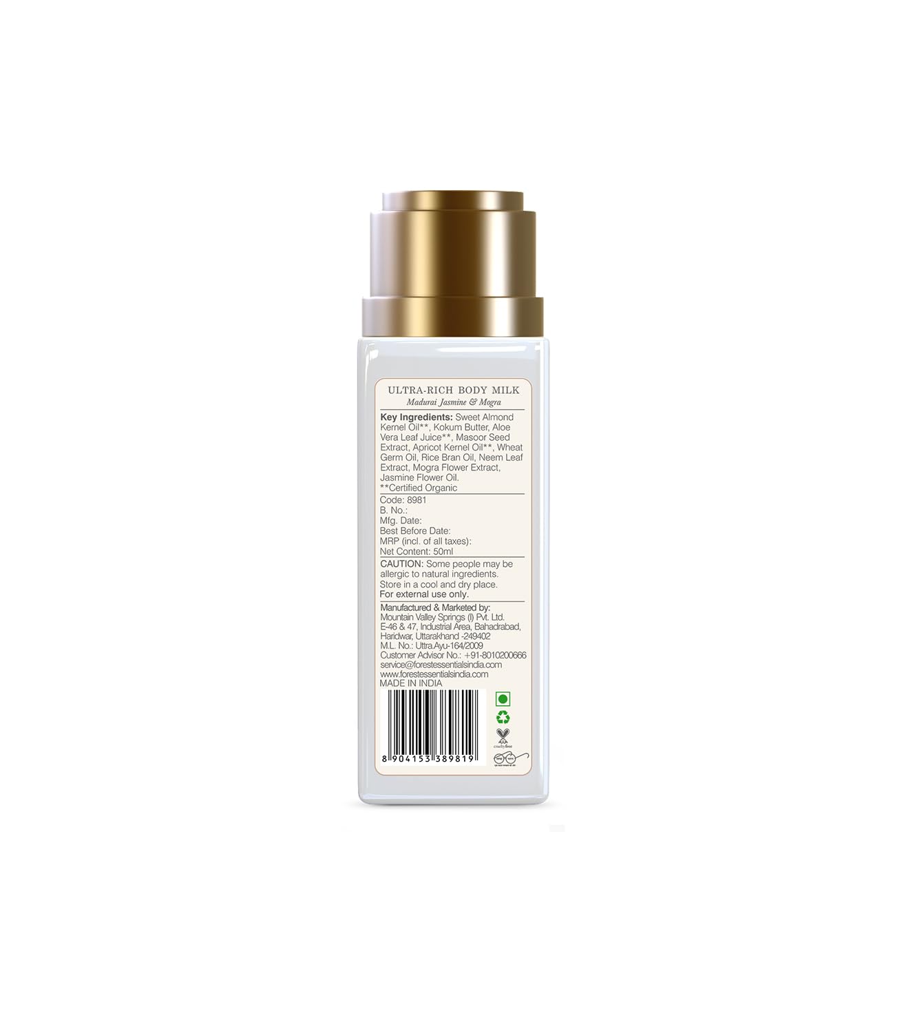 Forest Essentials Travel Size Ultra-Rich Body Milk Jasmine & Mogra – view 5