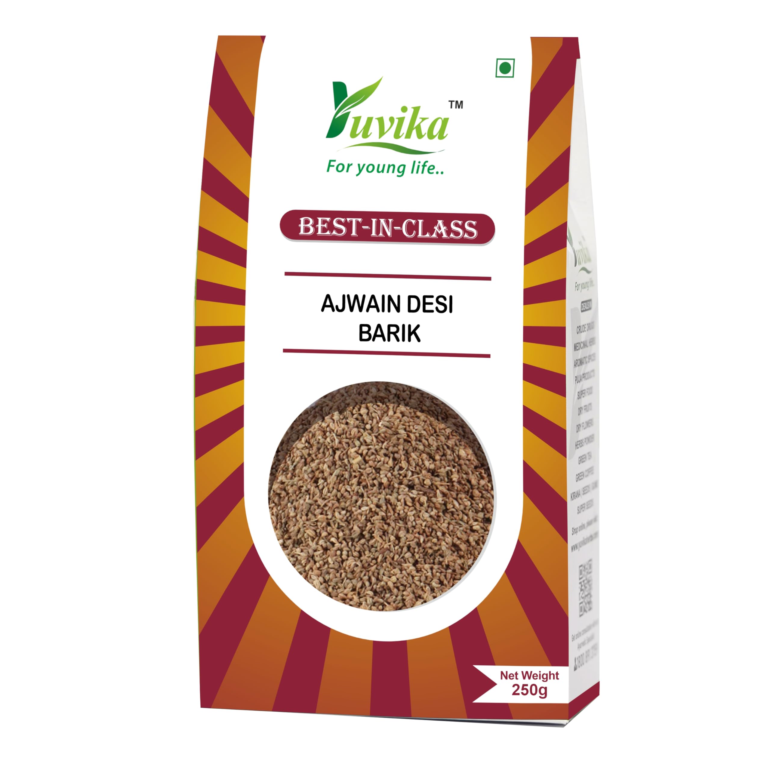 Yuvika ajwain seeds pack with small carom seeds 250 grams