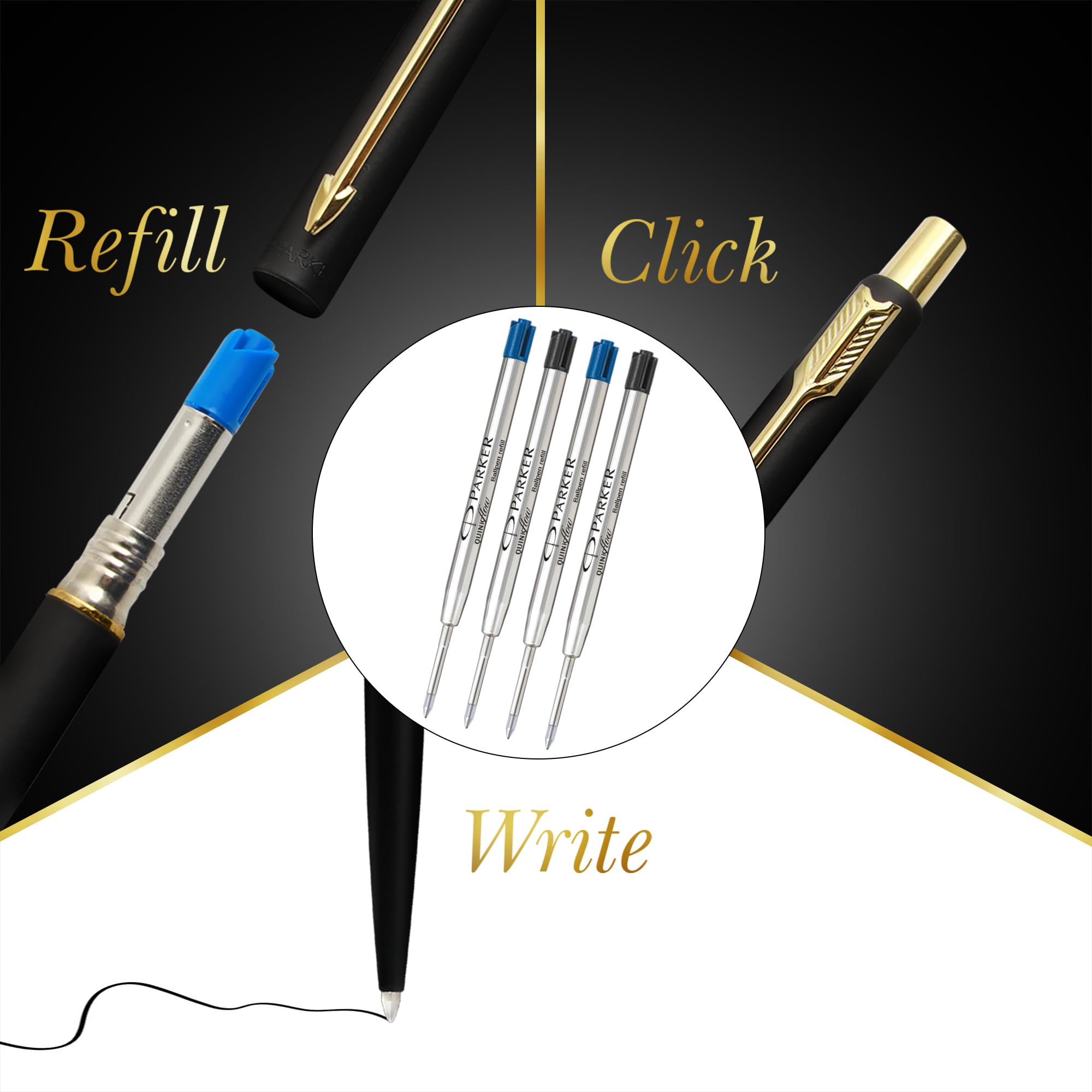 Parker Classic Matte Black Gold Trim Ball Pen – view 6