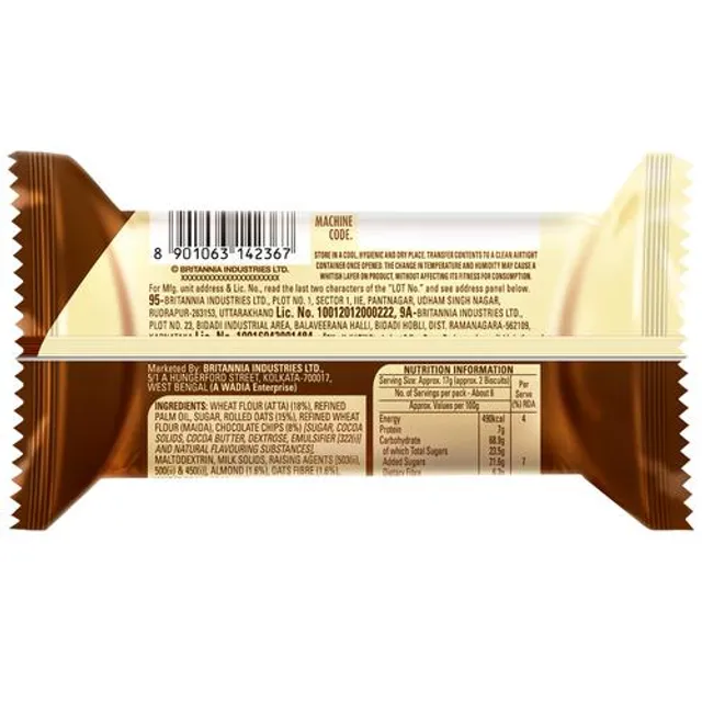 Britannia NutriChoice Oats Cookies - Chocolate & Almonds, Fibre Rich, Healthy Snack – view 2