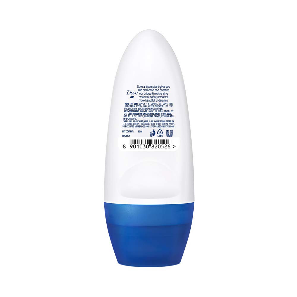 Dove Original Deodorant Roll On For Women, Antiperspirant Underarm Roll On Removes Odour, Keeps Skin Fresh & Clean, Alcohol Free, Paraben Free, 50 ml – view 3