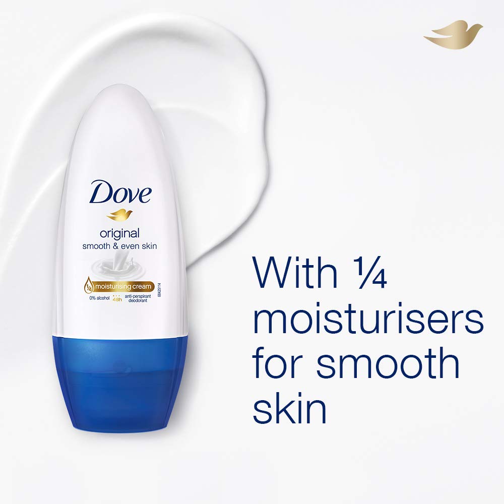 Dove Original Deodorant Roll On For Women, Antiperspirant Underarm Roll On Removes Odour, Keeps Skin Fresh & Clean, Alcohol Free, Paraben Free, 50 ml – view 4