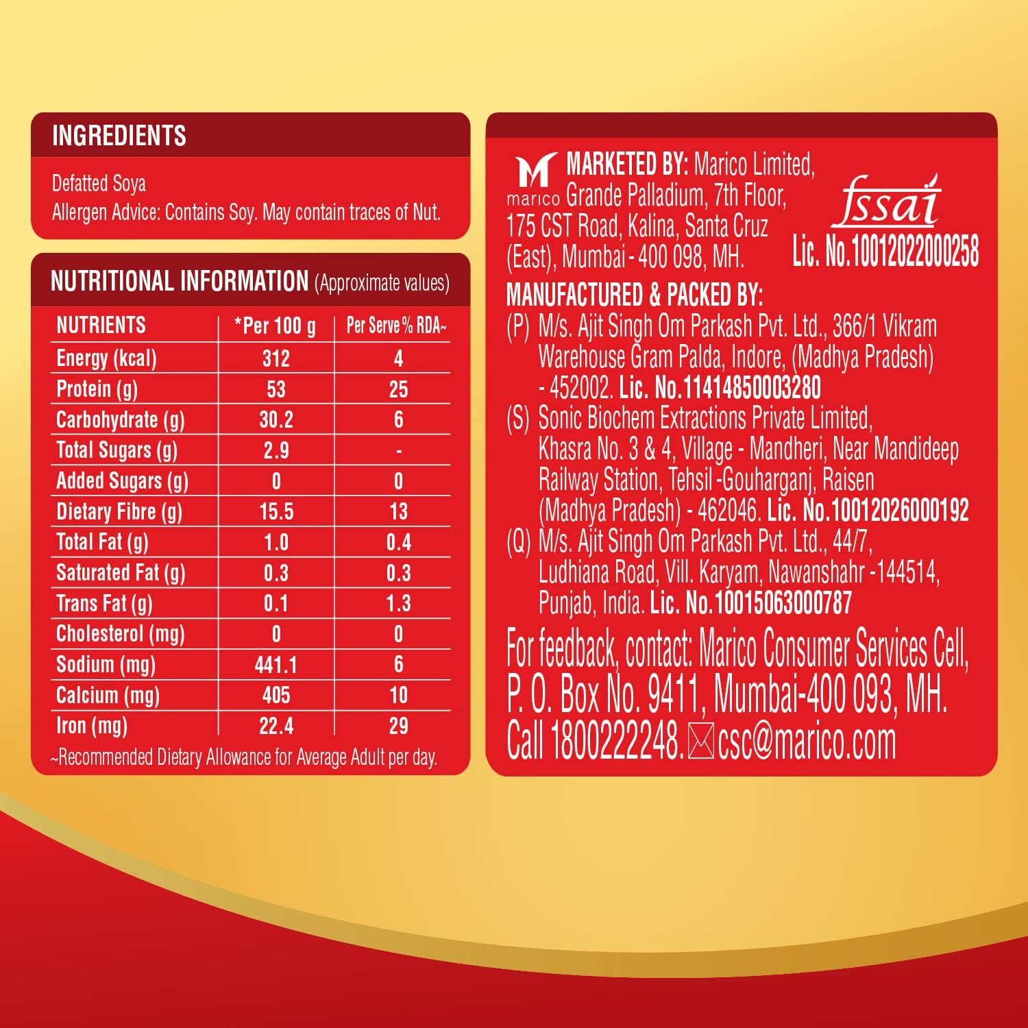 Saffola Soya Chunks, Tender & Juicy, 53% Protein, 1kg – view 6