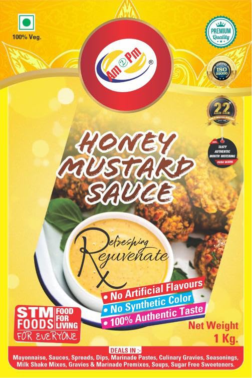 Am 2 Pm - Honey Mustard Sauce Dressing & Dips, Tangy,Sweet & Spread Used in French Fries, Sandwiches and Salad -1Kg – view 5