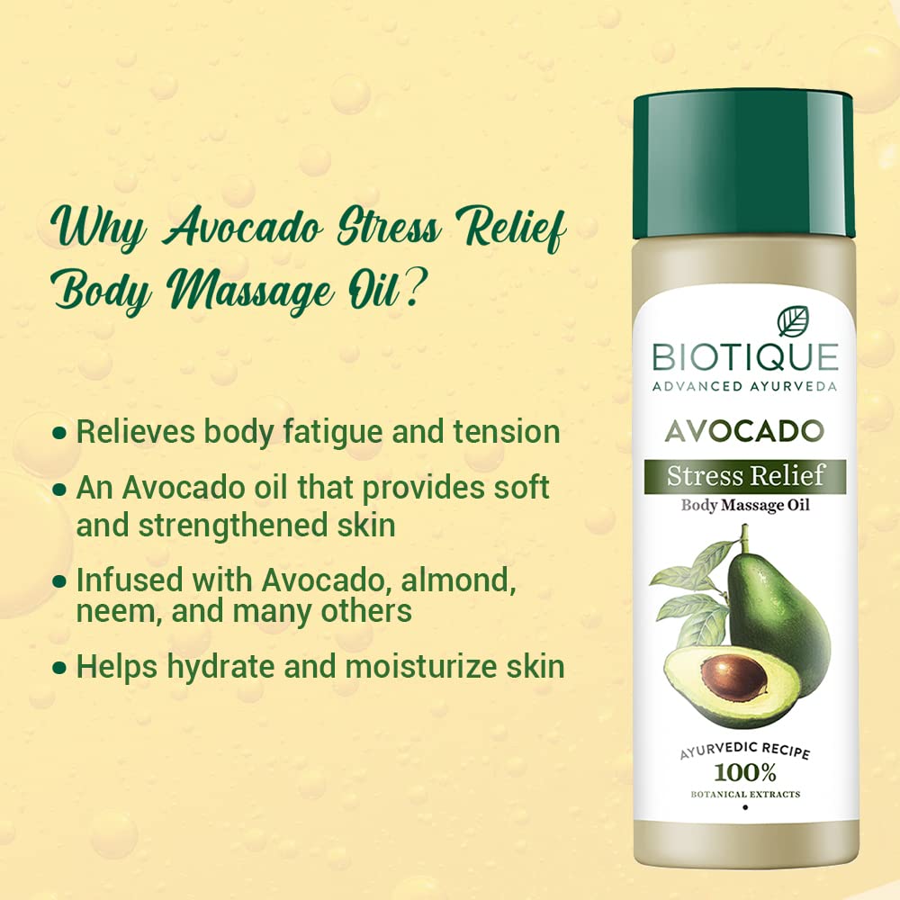 Biotique Cado Stress Relief Avocado Stress Relief Body Massage Oil – view 4