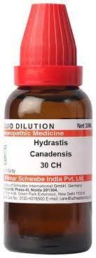 Two bottles of Hydrastis Canadensis 30 CH liquid remedy