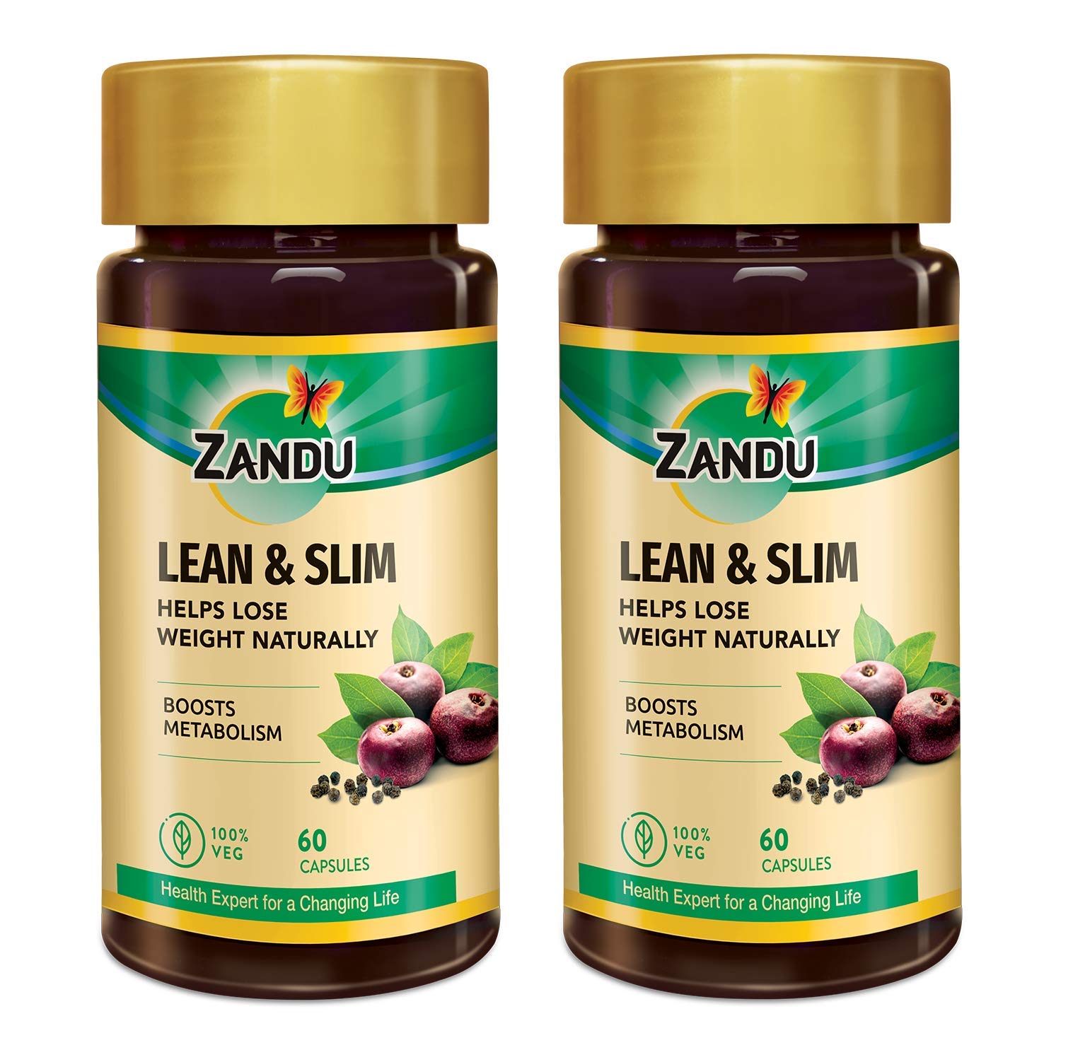 Zandu Lean & Slim vegetarian capsules pack of two boxes
