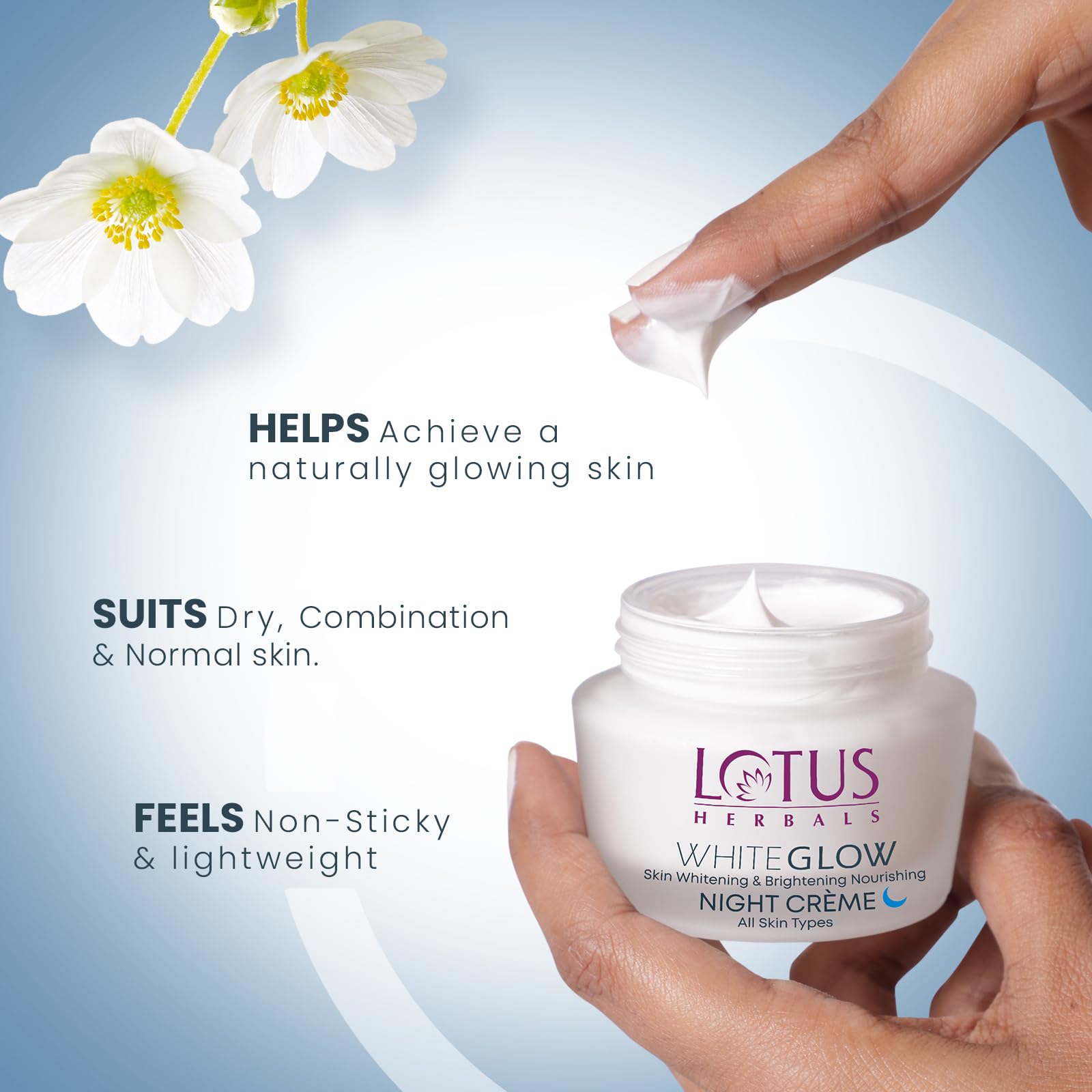 Lotus Herbals Whiteglow Skin Whitening & Brightening Nourishing Night Creme 60g – view 5