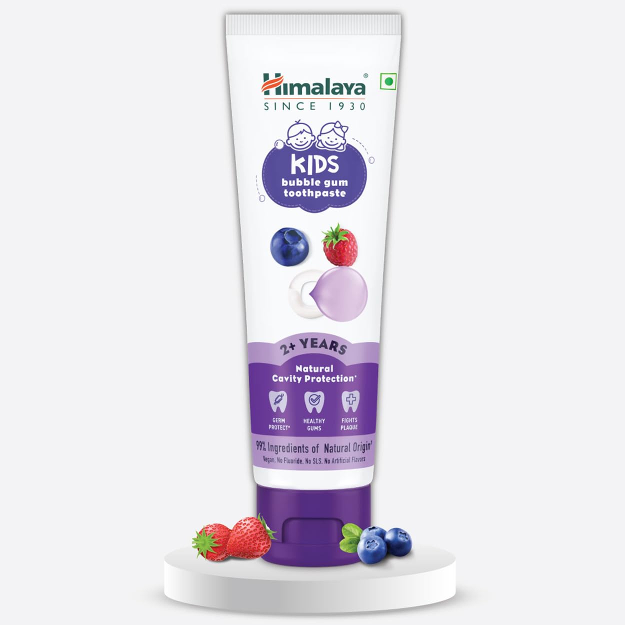 Bubble gum flavored Himalaya kids toothpaste gel tube 80g