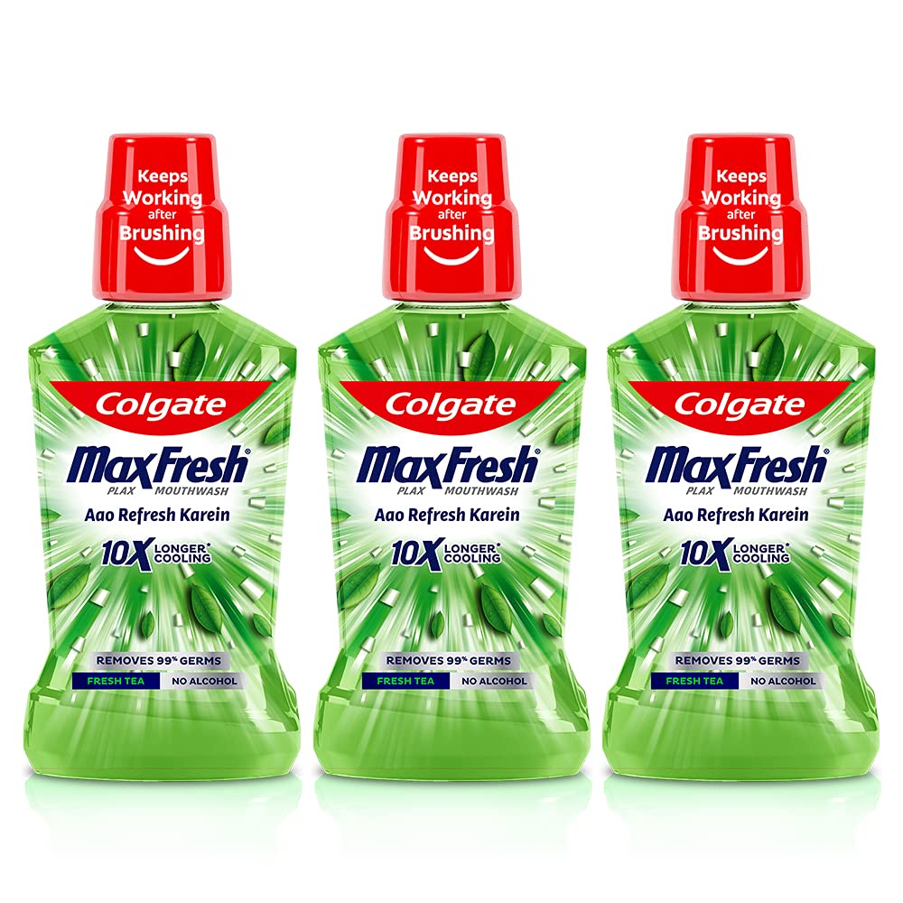 Colgate Fresh Tea antibacterial mouthwash three-bottle 750 ml pack
