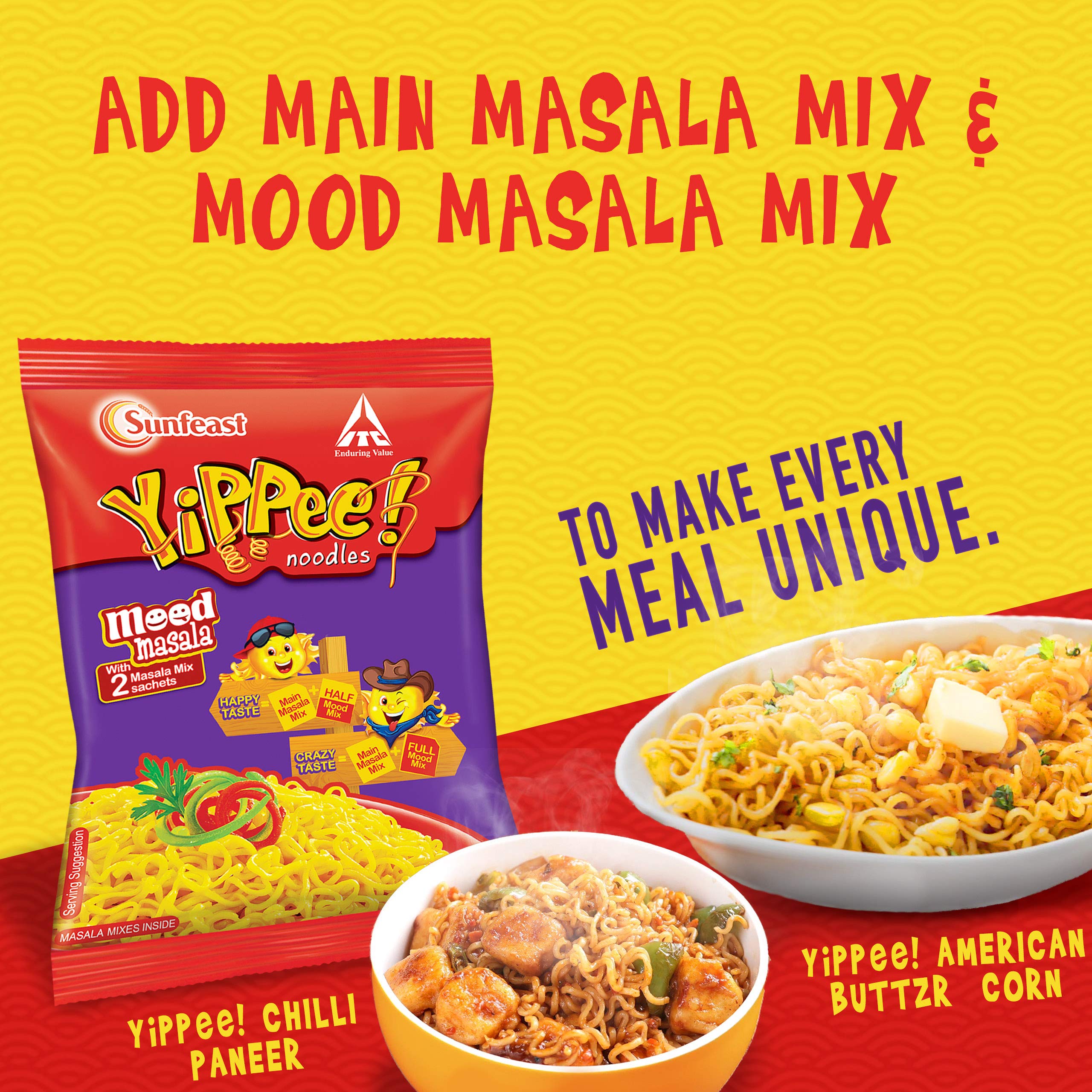 Sunfeast Yippee Mood - Masala Noodle, Vegetarian 70 Gram – view 4