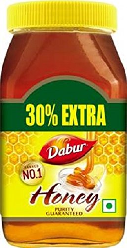 Front view of Dabur Honey jar with 30 percent extra pack