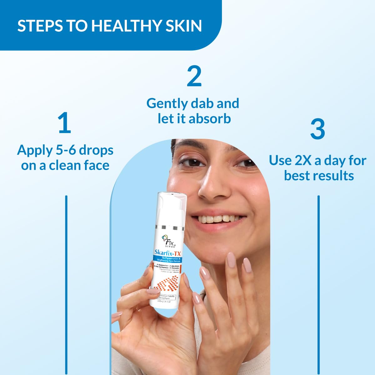 Fixderma Skarfix-TX Face Serum with 4% Kojic Acid, 4% Niacinamide Serum, 3% Tranexamic Acid & 2% Alpha Arbutin – view 6