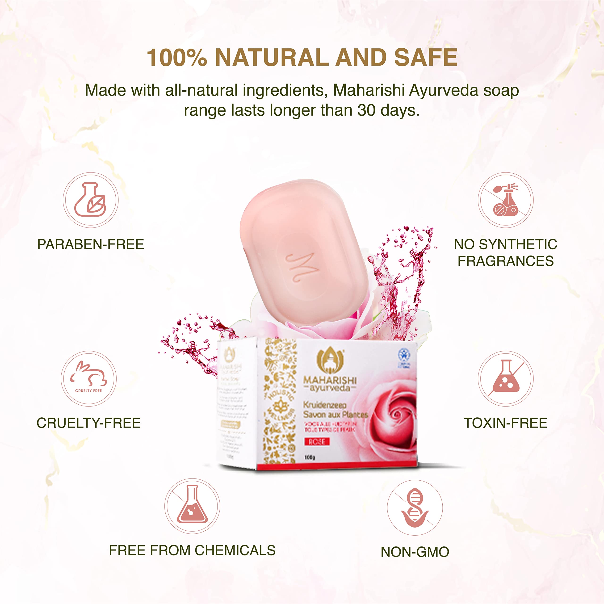 Maharishi Ayurveda Rose Herbal Soap – view 5