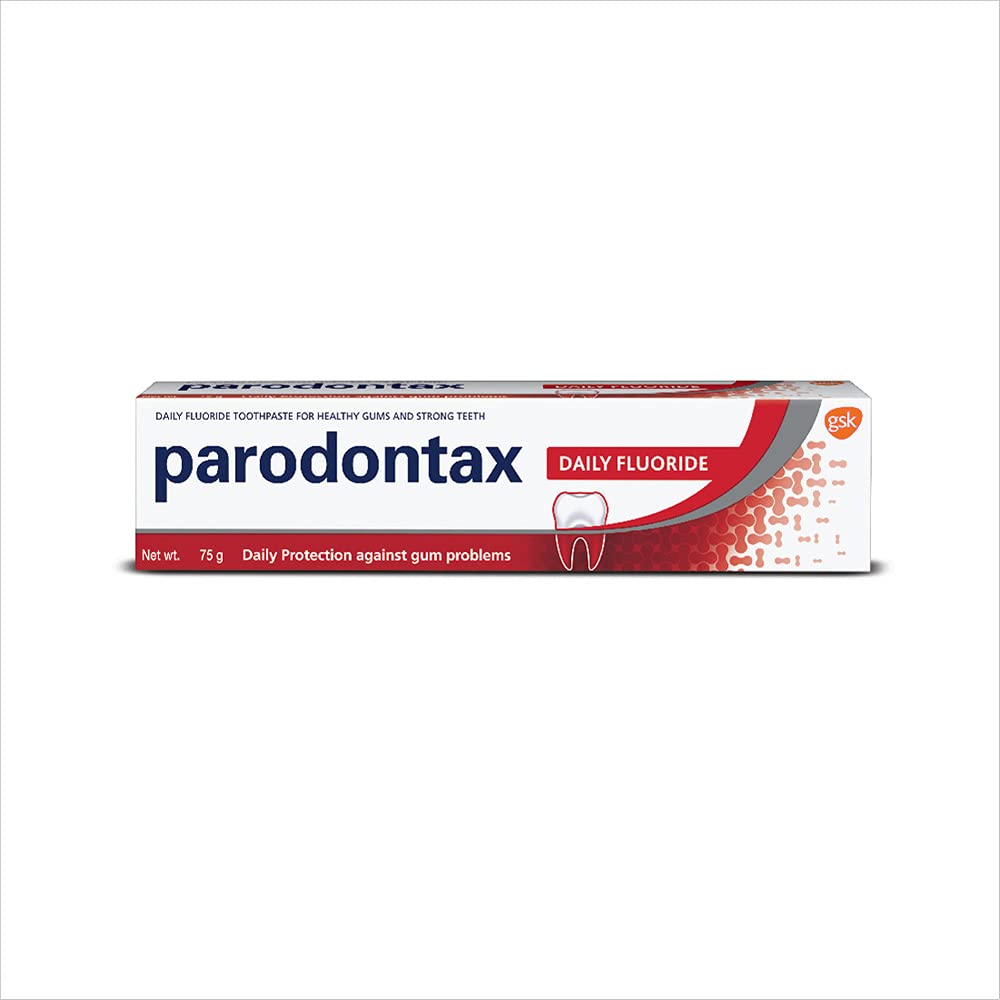 Parodontax gum care fluoride toothpaste pack front view 75g