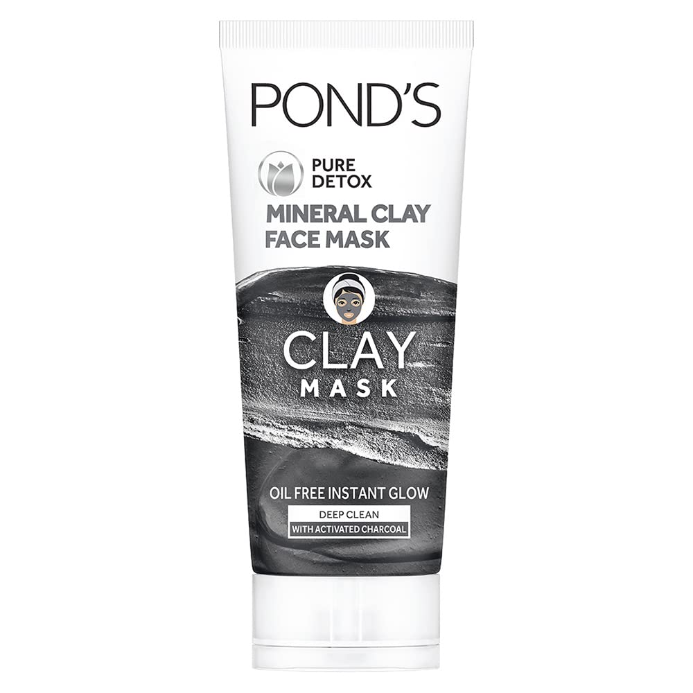 POND'S charcoal clay face mask tube for oil-free glow