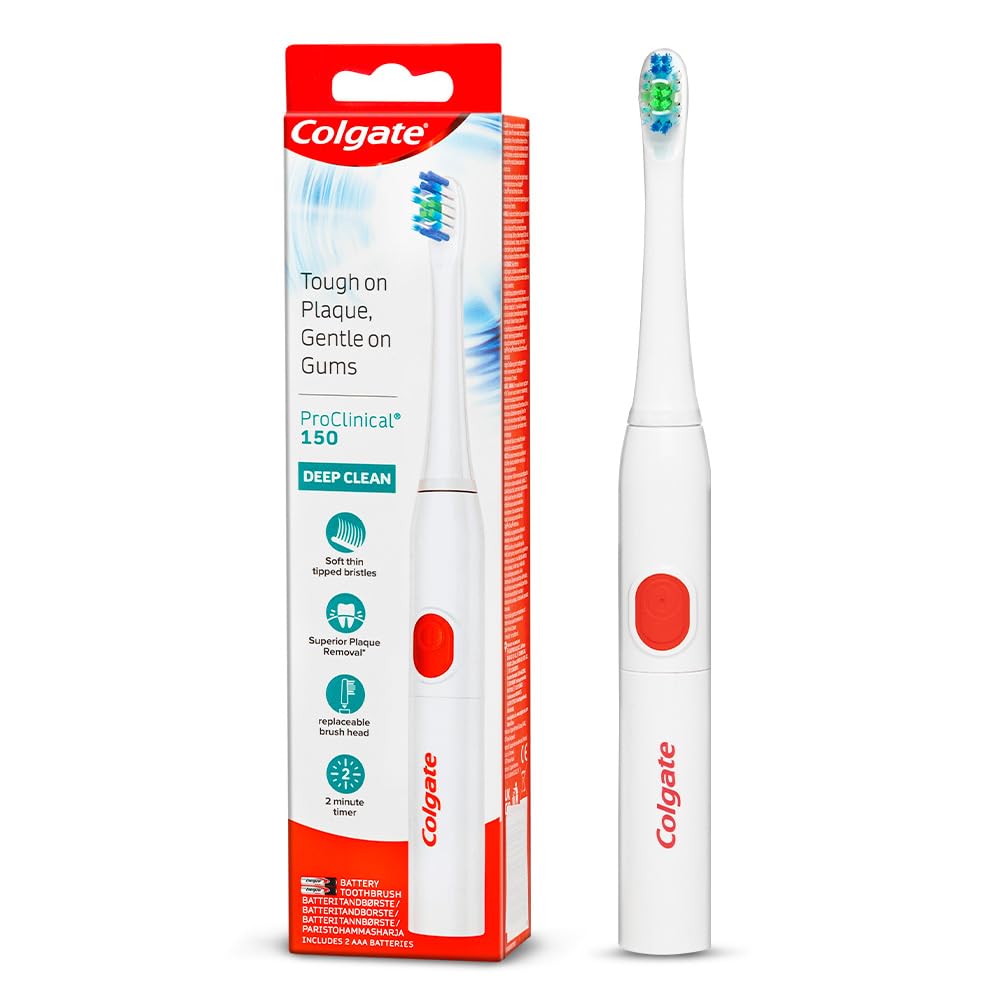 White Colgate ProClinical 150 sonic toothbrush with replaceable brush head