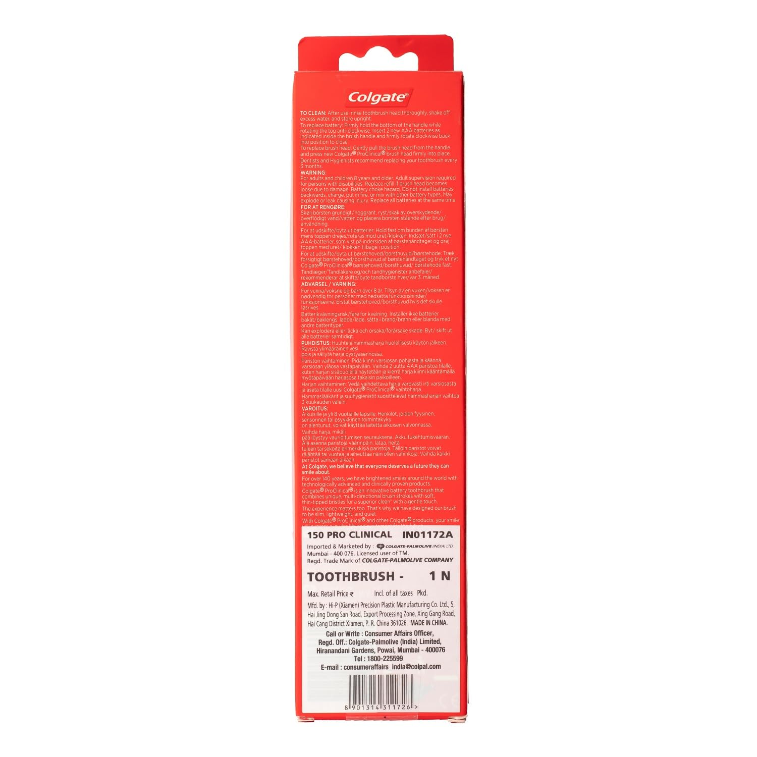 Colgate ProClinical 150 Battery Powered Electric Toothbrush for adults - Pack of 1 – view 9
