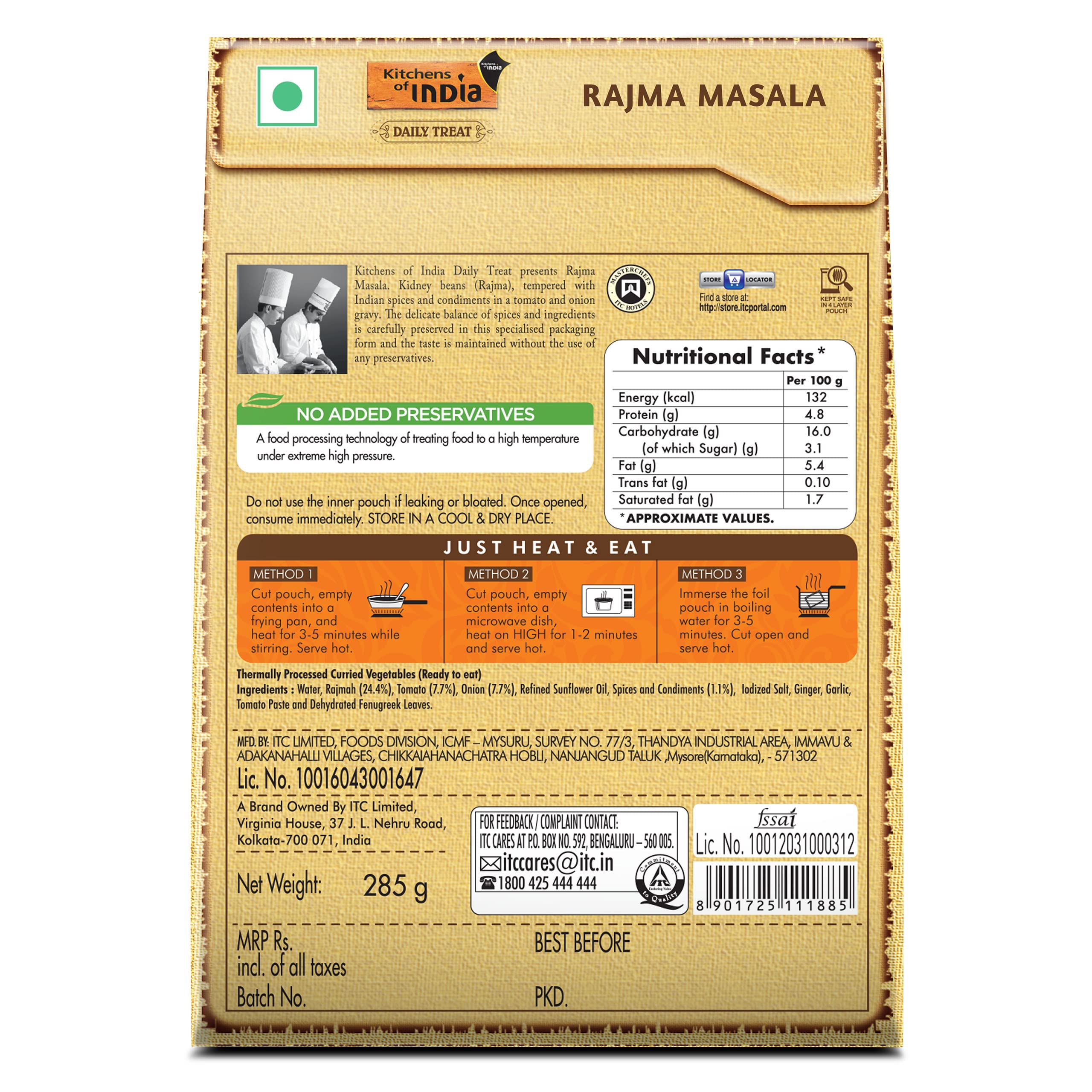 Kitchens of India - Daily Treat, Rajma Masala, 285g – view 2