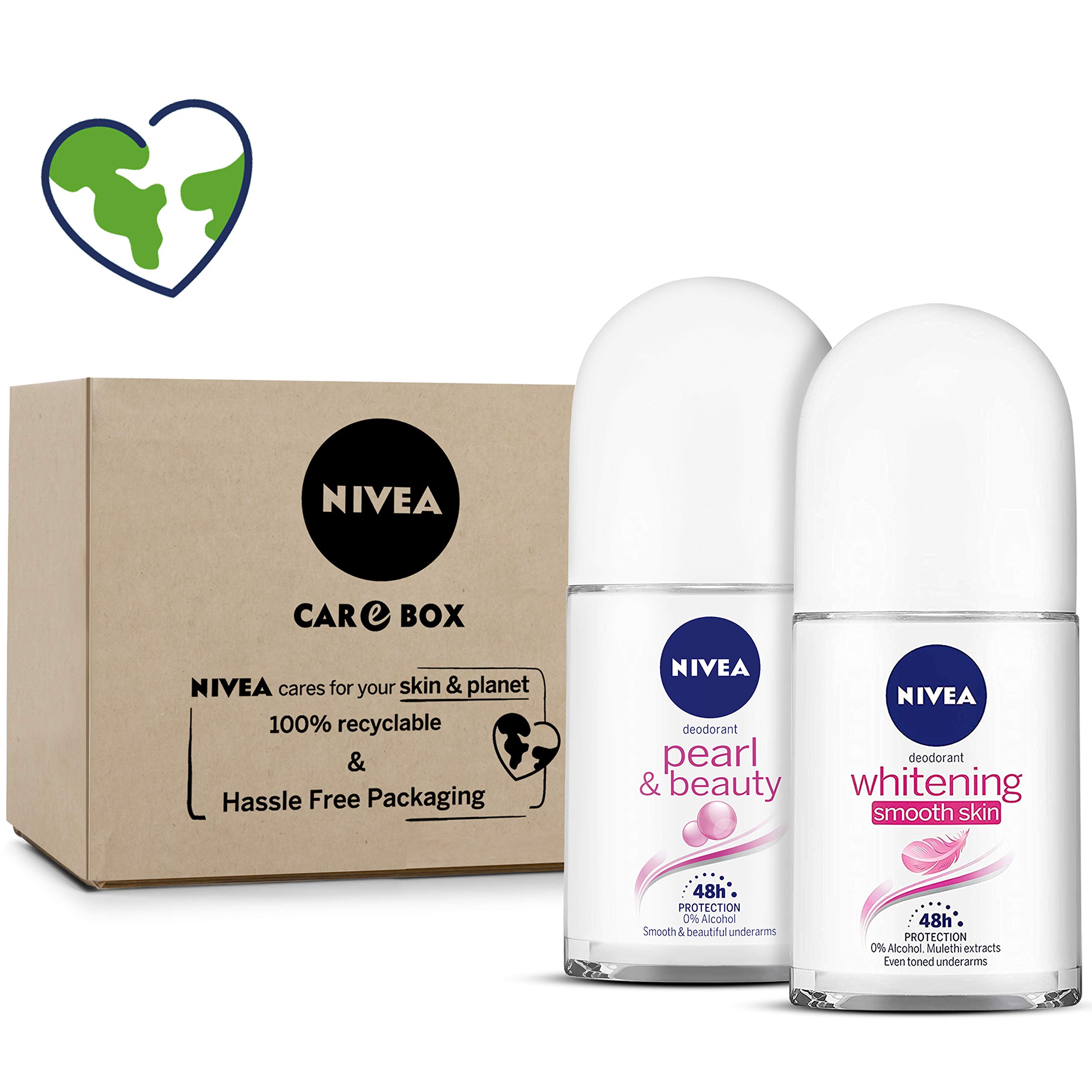 NIVEA Whitening Smooth Skin and Pearl Beauty roll-on duo