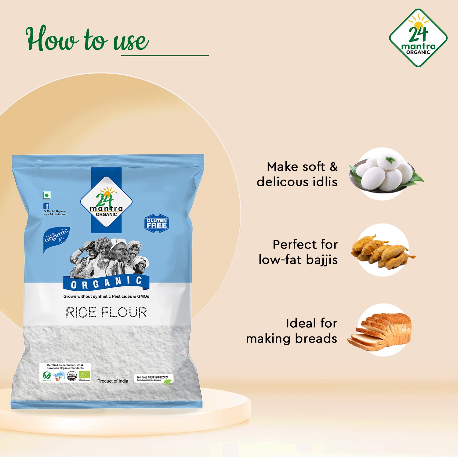 24 Mantra Organic Rice Flour/Chawal Atta - 500gms, Pack of 1, Organic – view 6