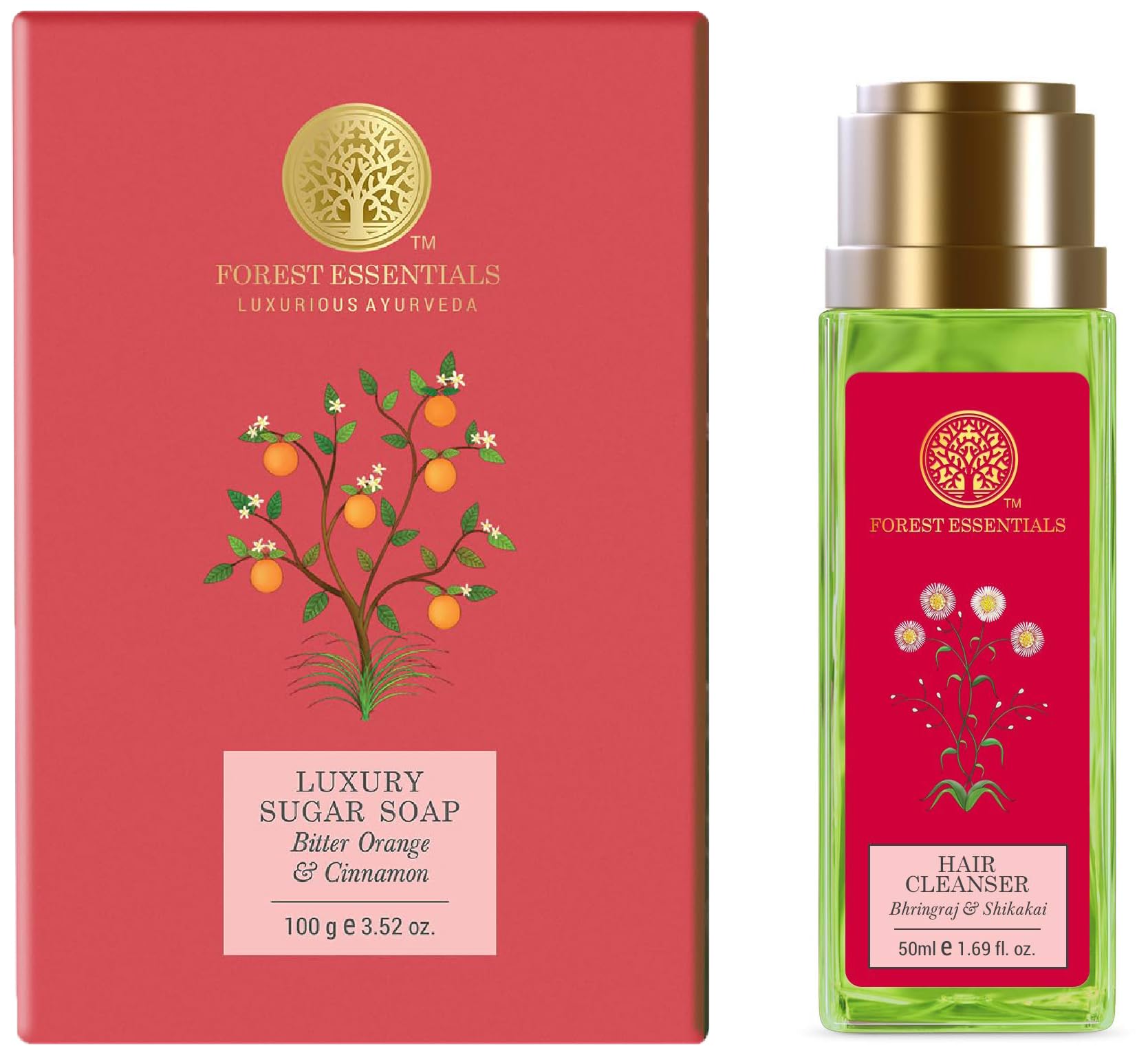 Forest Essentials Bitter Orange soap with Bhringraj Shikakai hair cleanser