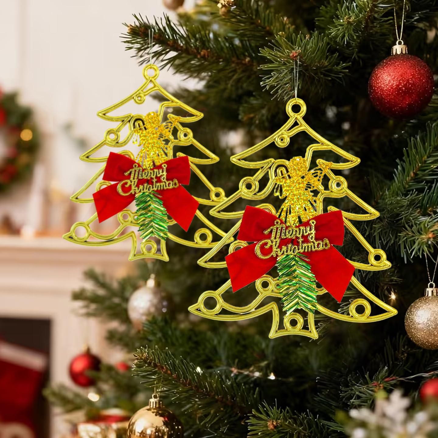 Large Christmas hanging tree decorations for wall door or tree