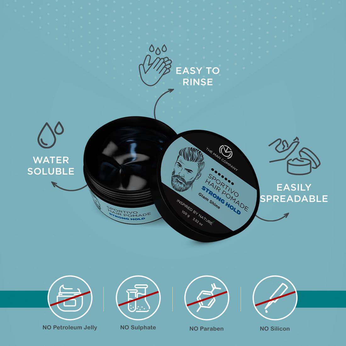 The Man Company Sportivo Stronghold Hair Styling Pomade Wax for Men – view 3