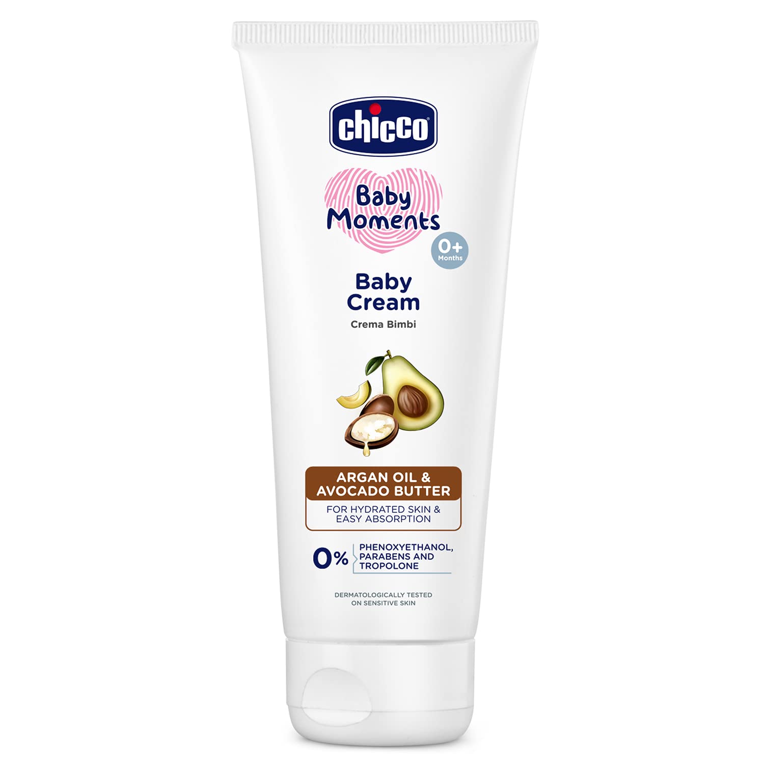 Chicco baby cream 100g travel-size tube for dry baby skin