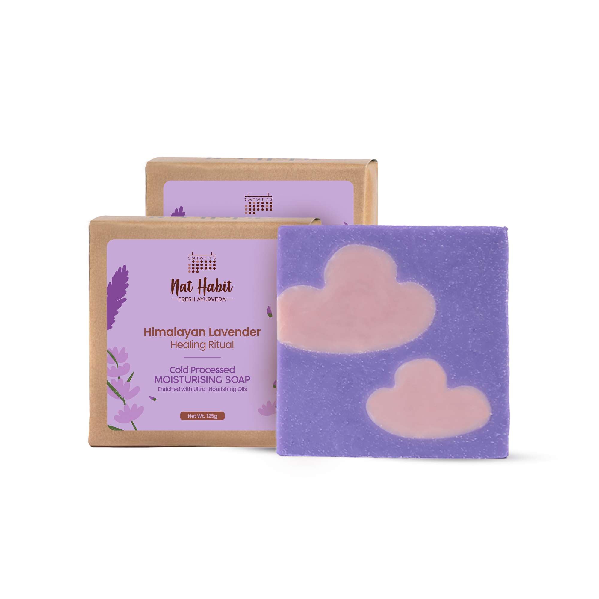 Handmade Nat Habit lavender soap bars with natural oils pack