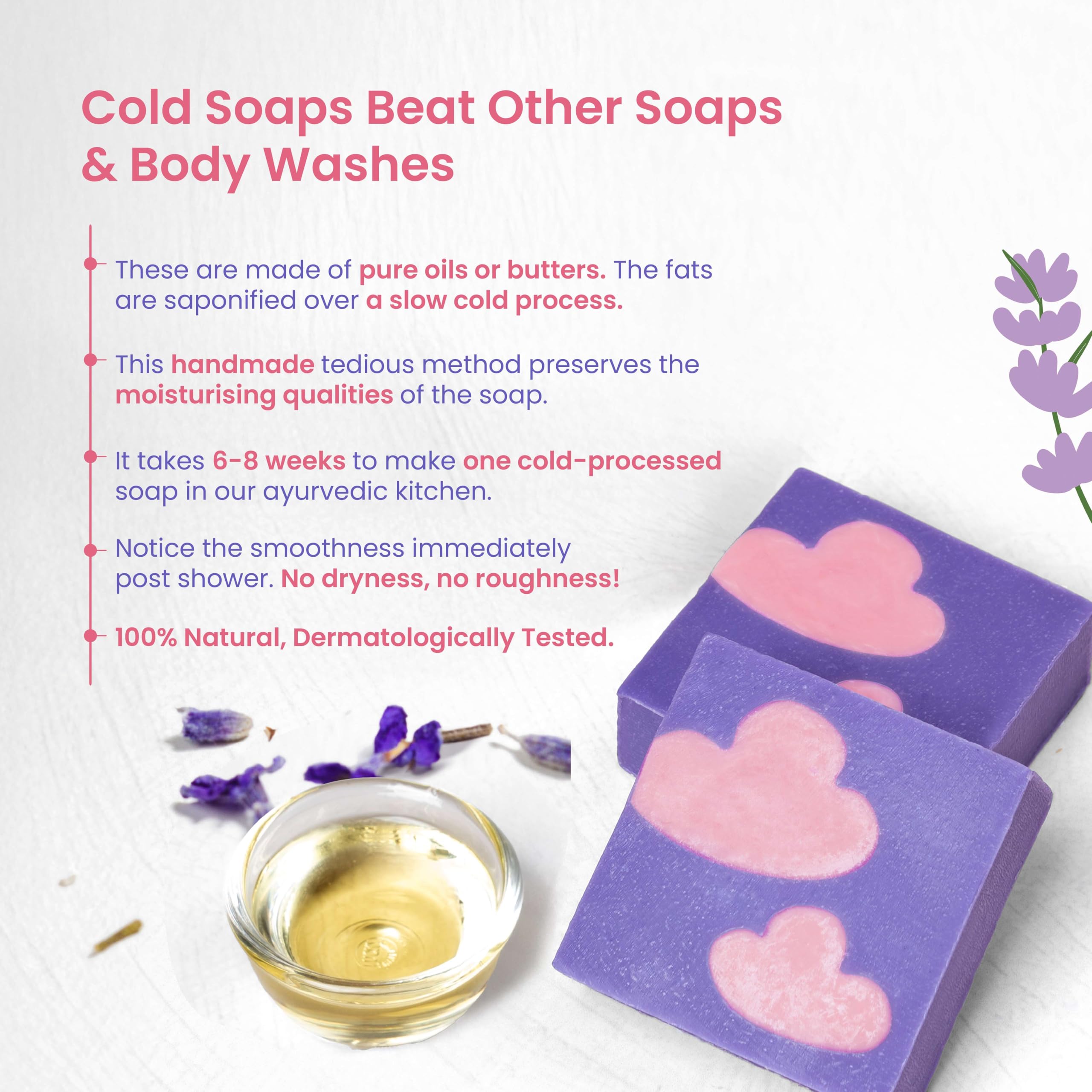 Nat Habit Moisturising Soap, Cold Processed Himalayan Lavender For Gentle, Non-Drying & Soft Skin, Pack of 2 X 125g – view 6