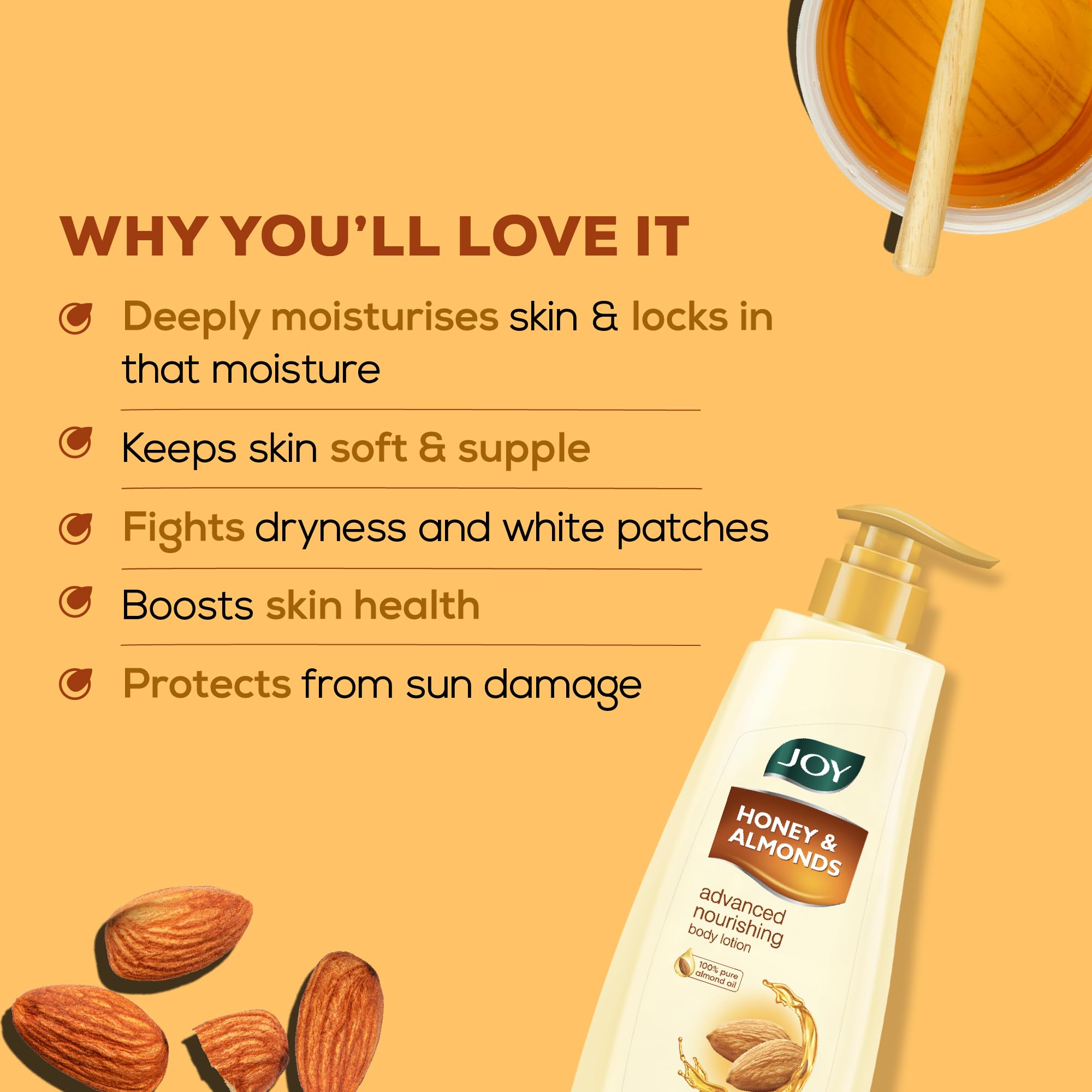 Joy Honey & Almonds Advanced Nourishing Lightweight Summer Body Lotion 750ml – view 5